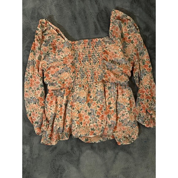 American Eagle Outfitters  Pink Floral Print Chiffon - Picture 2 of 5